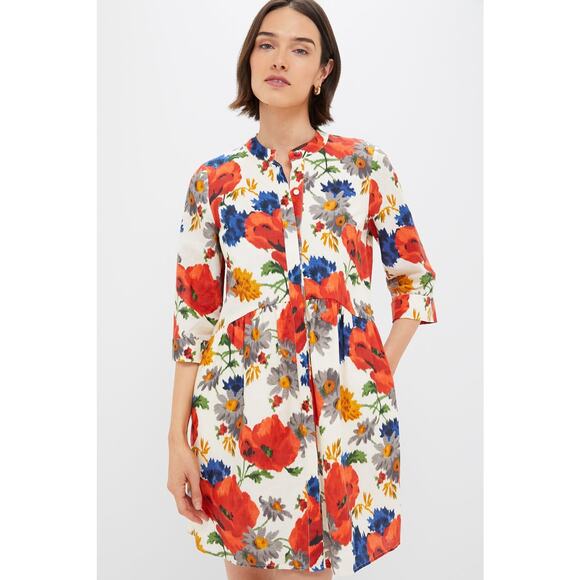 TUCKERNUCK Crimson Poppy Cotton Linen Royal Shirt Dress Size XL NWT - Picture 4 of 8